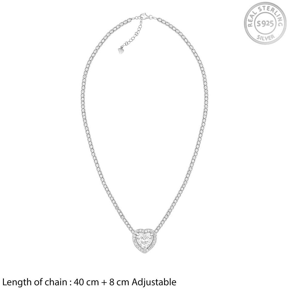 GIVA 925 Silver Solitaire Love Necklace| Rakhi Rakshabandhan Gift for Sister Bhabhi, Gifts for Women & Girls With Certificate of Authenticity and 925 Stamp | 6 Months Warranty*