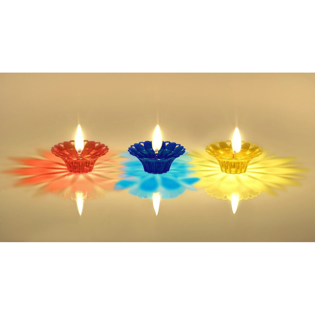 Maharsh Plastic Diya set of 12 (Multi Color)