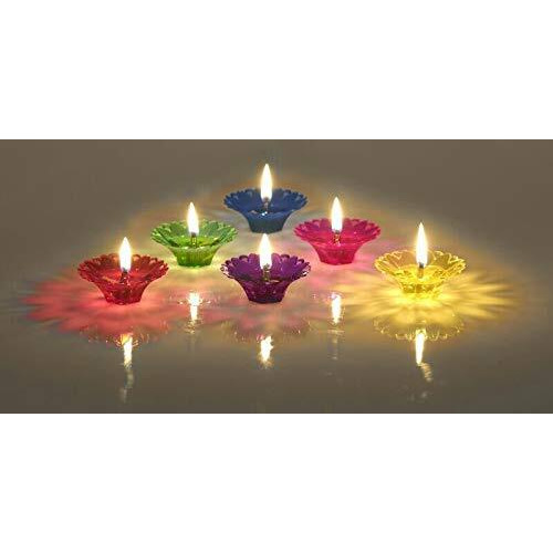 Maharsh Plastic Diya set of 12 (Multi Color)