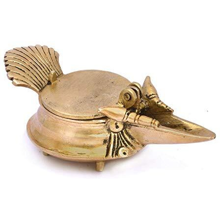 The Advitya Brass Chirag Diya | Akhand Diya Decorative Oil Lamp | Aarti Deepam for Pooja/Home Decor Deepak Decorative Mandir Temple Diwali Puja Wedding Gift  1.8 inch (Brass, Pack of 1)