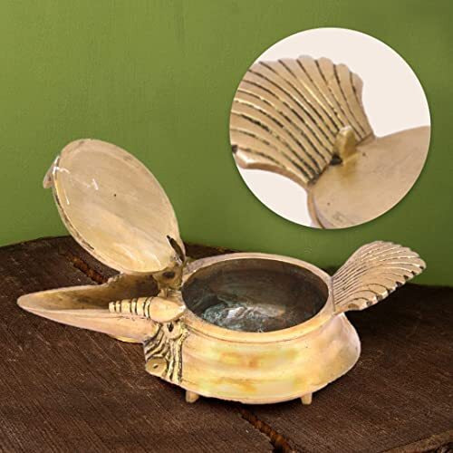 The Advitya Brass Chirag Diya | Akhand Diya Decorative Oil Lamp | Aarti Deepam for Pooja/Home Decor Deepak Decorative Mandir Temple Diwali Puja Wedding Gift  1.8 inch (Brass, Pack of 1)