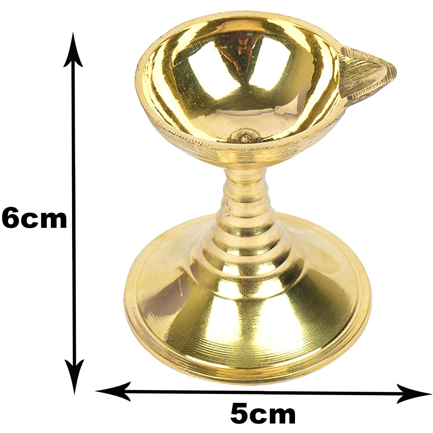 Kuber Industries Pooja Deepak | Deepak for Pooja | Incense Dhup Burner | Brass Diya Dhuni Stand for Pooja | Pooja Diya for Home-Office Temple | Big Deepak | Golden