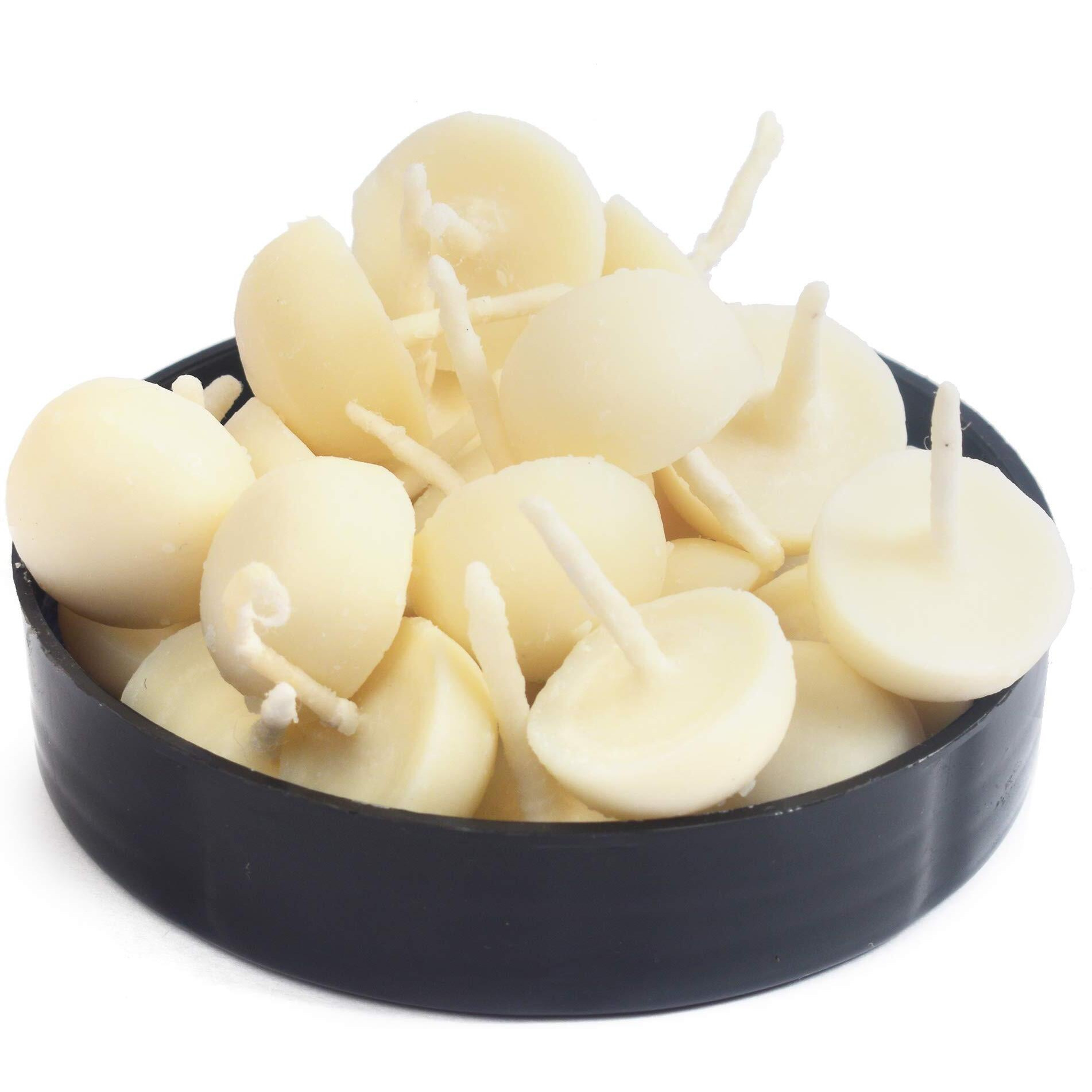 Nityam Mogra Fragrance Wax Free Scented Wick Soaked in Scented Ghee Ghee Wicks/Readymade Ghee Cotton Wicks/Diya for Pooja/Puja Batti (1 X 50 Pieces) (Pack of 2)