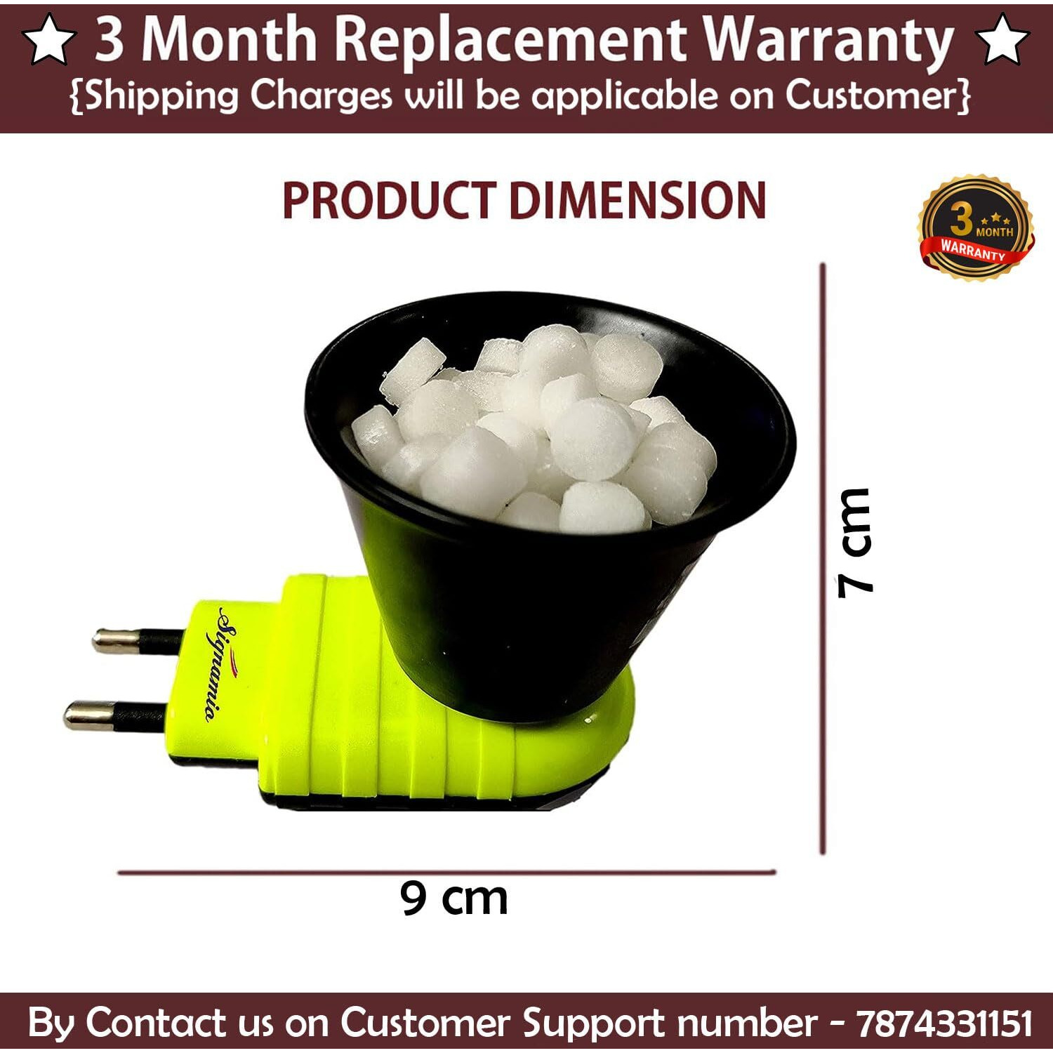 SIGNAMIO Electric kapoor dani electrical machine/Incense-aroma Burner/Kapur Dani/Kapoor dani diya/Aroma oil burner/Camphor diffuser (Camphor Tablet NOT Included) Lemon-1 pcs