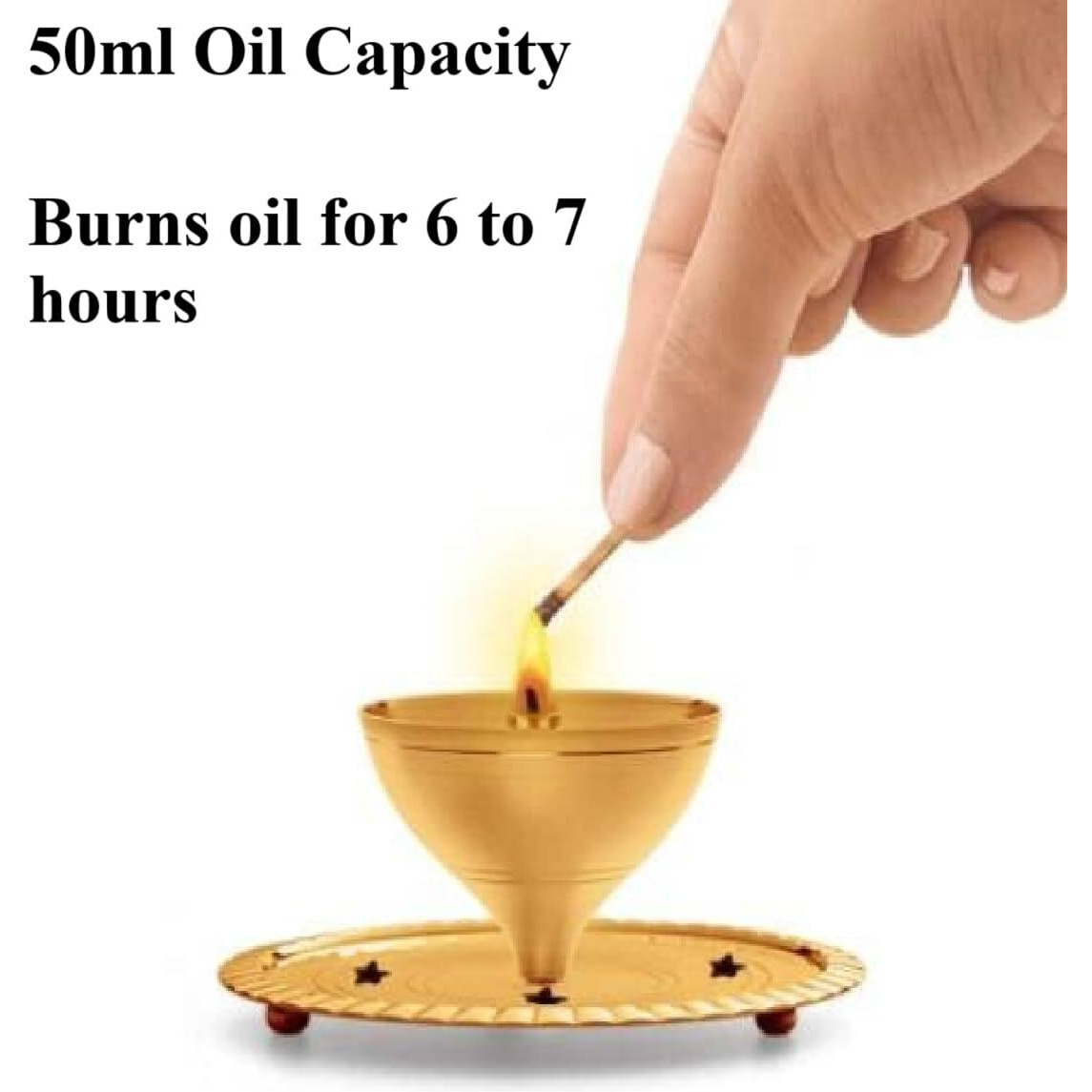 CASA ILLUMINATE Diya with Glass Cover - 6 inches Brass Akhand Diya for Puja, Glass Lamp for Diya, Covered Diya for Home Decoration, Lamp Pooja Diya, Akhand Jyoti Diya, Borosilicate Glass, Oil Lantern