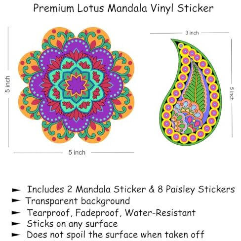 Ambiyaa PVC Vinyl Handmade Rangoli Self Adhesive Sticker (Diya)