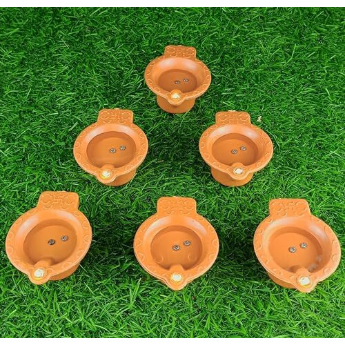 KIDSVIBE Water Sensor Electric LED Diyas | Flameless & Smokeless | Water Sensor LED Diwali Light Diya | Warm Ambient Lights for New Year,Festival,Christmas, Home Decoration. (Pack of 6)