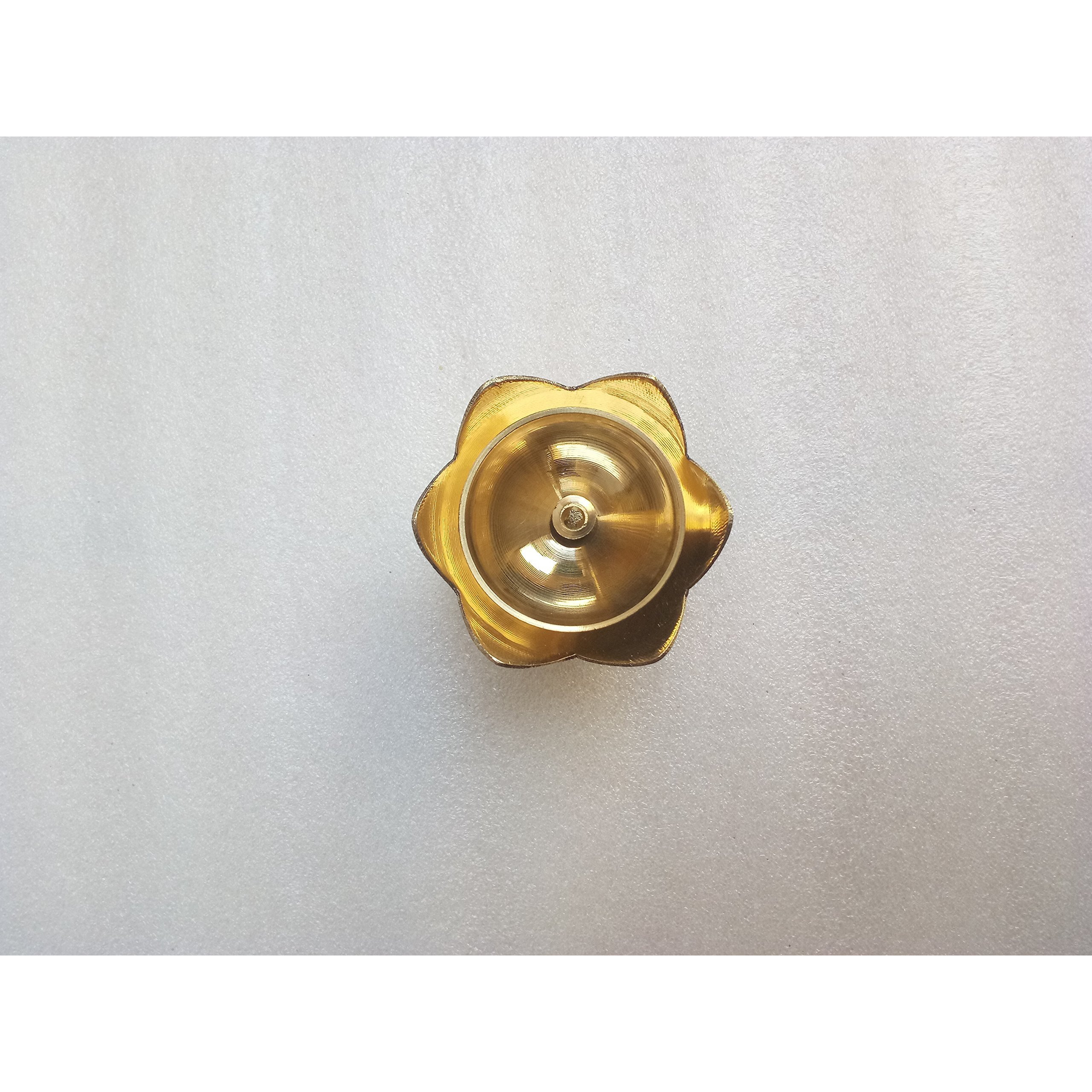 Collectible India Brass Diya Handmade Oil Lamp for Puja (4.5 x 7 Cm,Golden)
