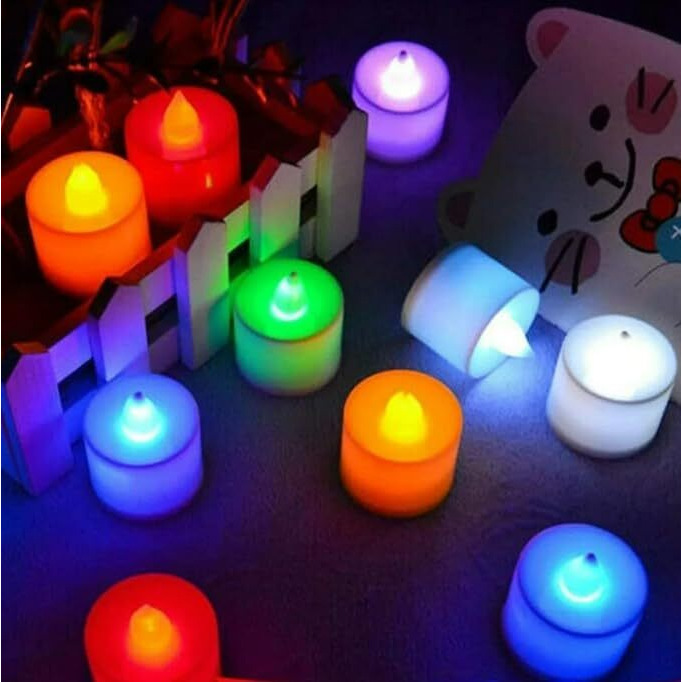 AuraDecor Flameless & Smokeless Led Tealight Candles Flickering Led Lights Diya Electric Tea Candles For Diwali, Festival, Home Decoration (Multicolor, Pack of 24)