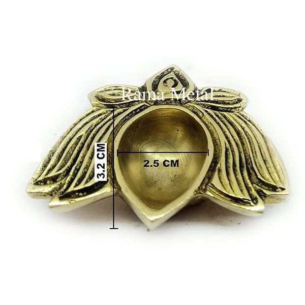 RAMA METAL Brass Lotus Diya (Pack of 4 Pieces)
