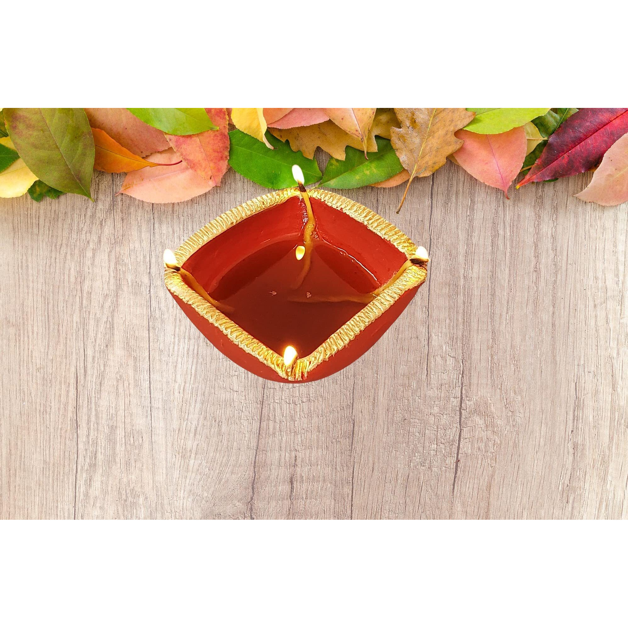 Pure Source India Terracotta, Diya, 1 Piece, Hand Painted ( 5 Inch / 200 ML)