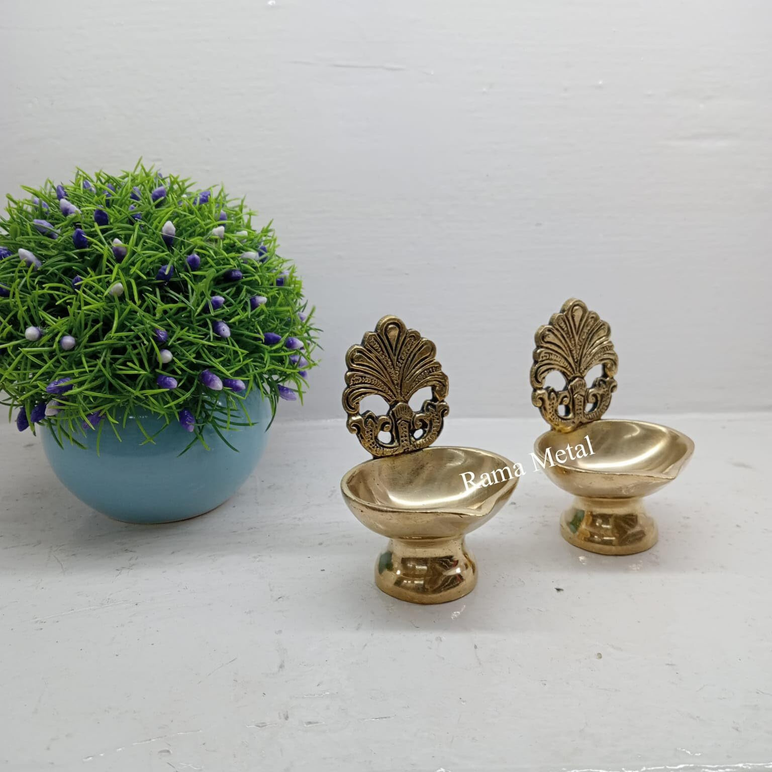 RAMA METAL Brass Diya Set (Pack of 2)