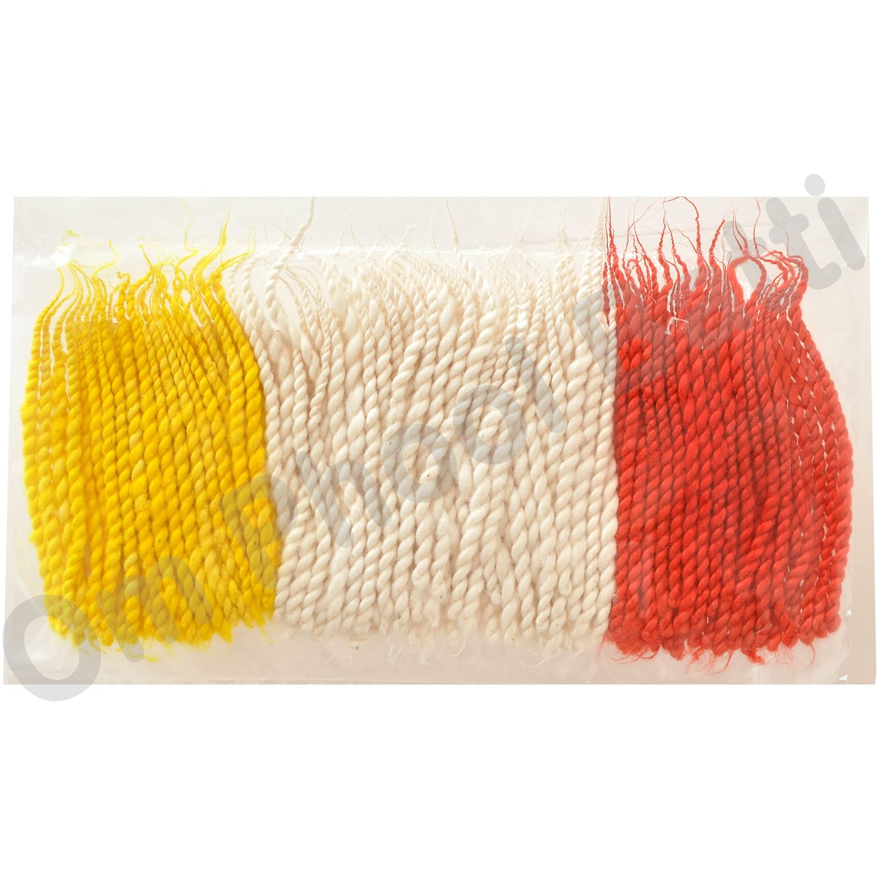 Om Phool Batti Twisted Long Cotton Double Wicks for Diya, Lambi Diya Batti for Pooja, Arti Navratri Special in Red, Yellow and White Color (Multicolor, 800 Pcs, Pack of 8)