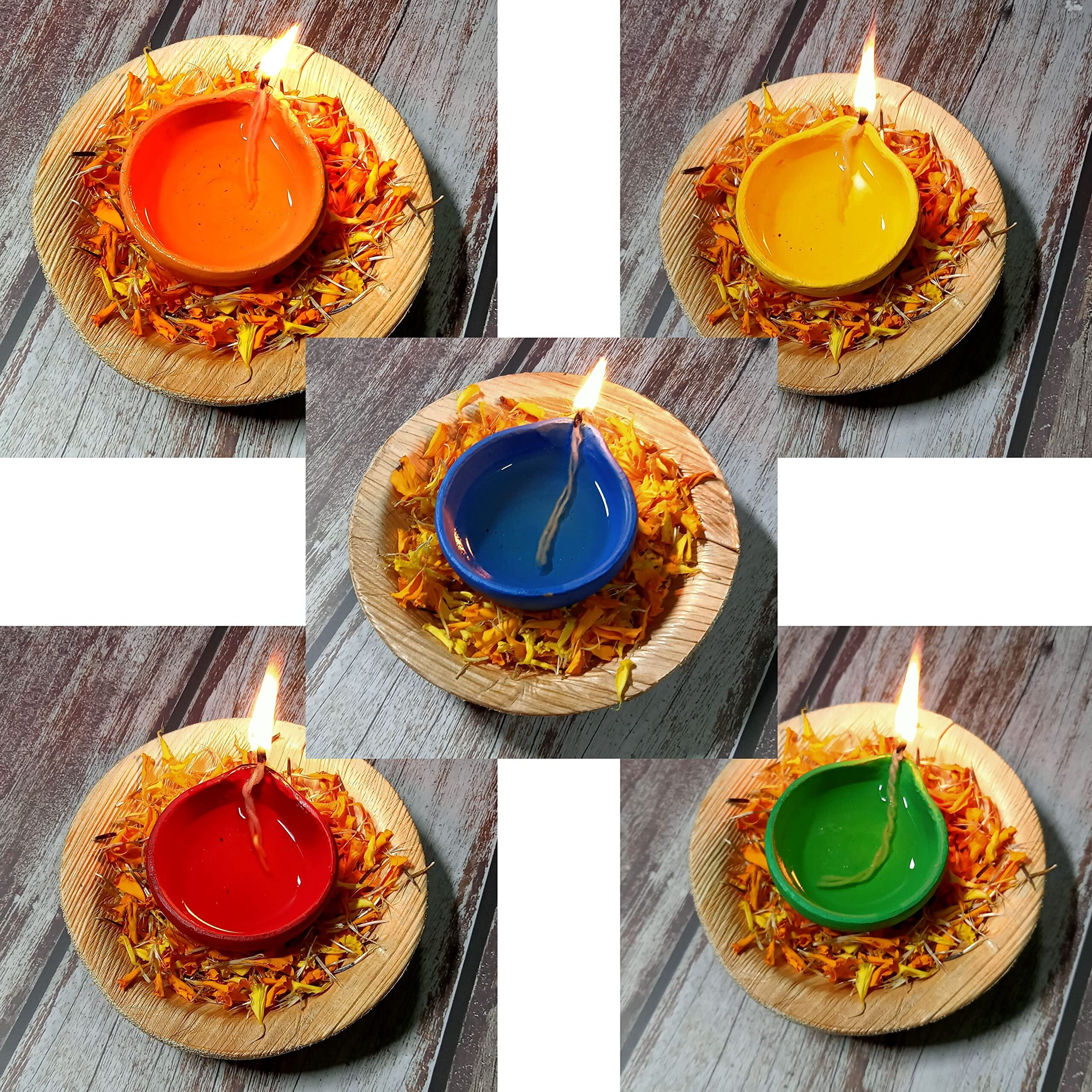 Indian Karigar Diya for Diwali Decoration Items for Home Decor 20 Colourful Clay Diya Decorative Diyas for Diwali Festival Diwali Diyas for Diwali Decor (Diya for Diwali)