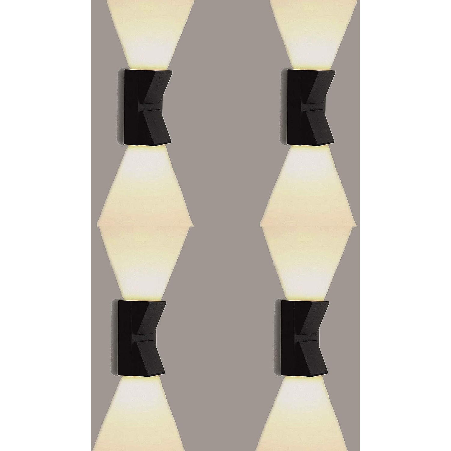 ESS EMM Wall Lights - 10W IP65 Waterproof Wall Lamp 2 Way Exterior Wall Light for Decor| Up Down Light for Balcony | Outdoor Wall Lights for Elevation,Garden & Patio Lights -(Warm White)-Pack of 4