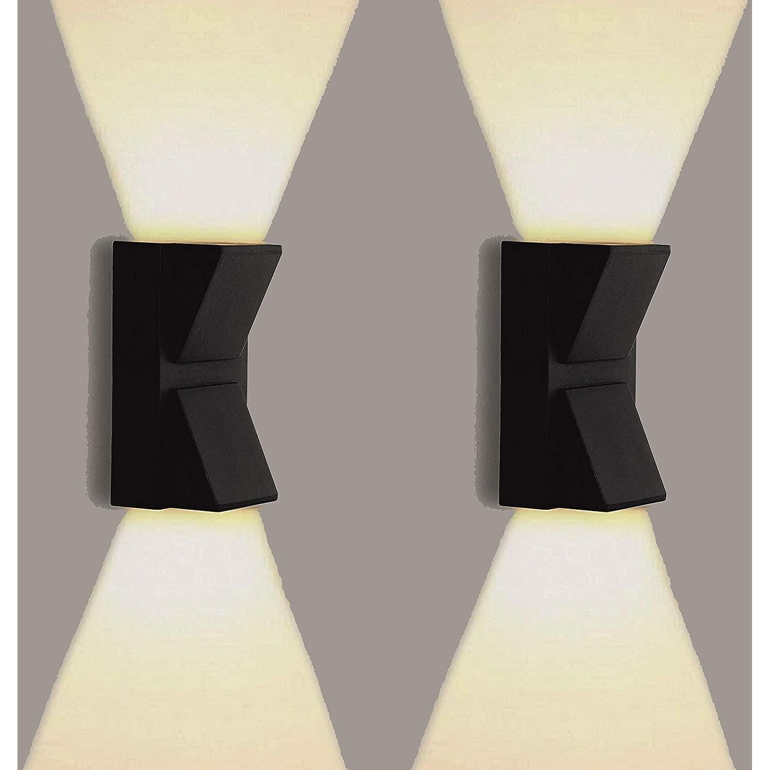 ESS EMM Wall Lights - 10W IP65 Waterproof Wall Lamp 2 Way Exterior Wall Light for Decor| Up Down Light for Balcony | Outdoor Wall Lights for Elevation,Garden & Patio Lights -(Warm White)-Pack of 2