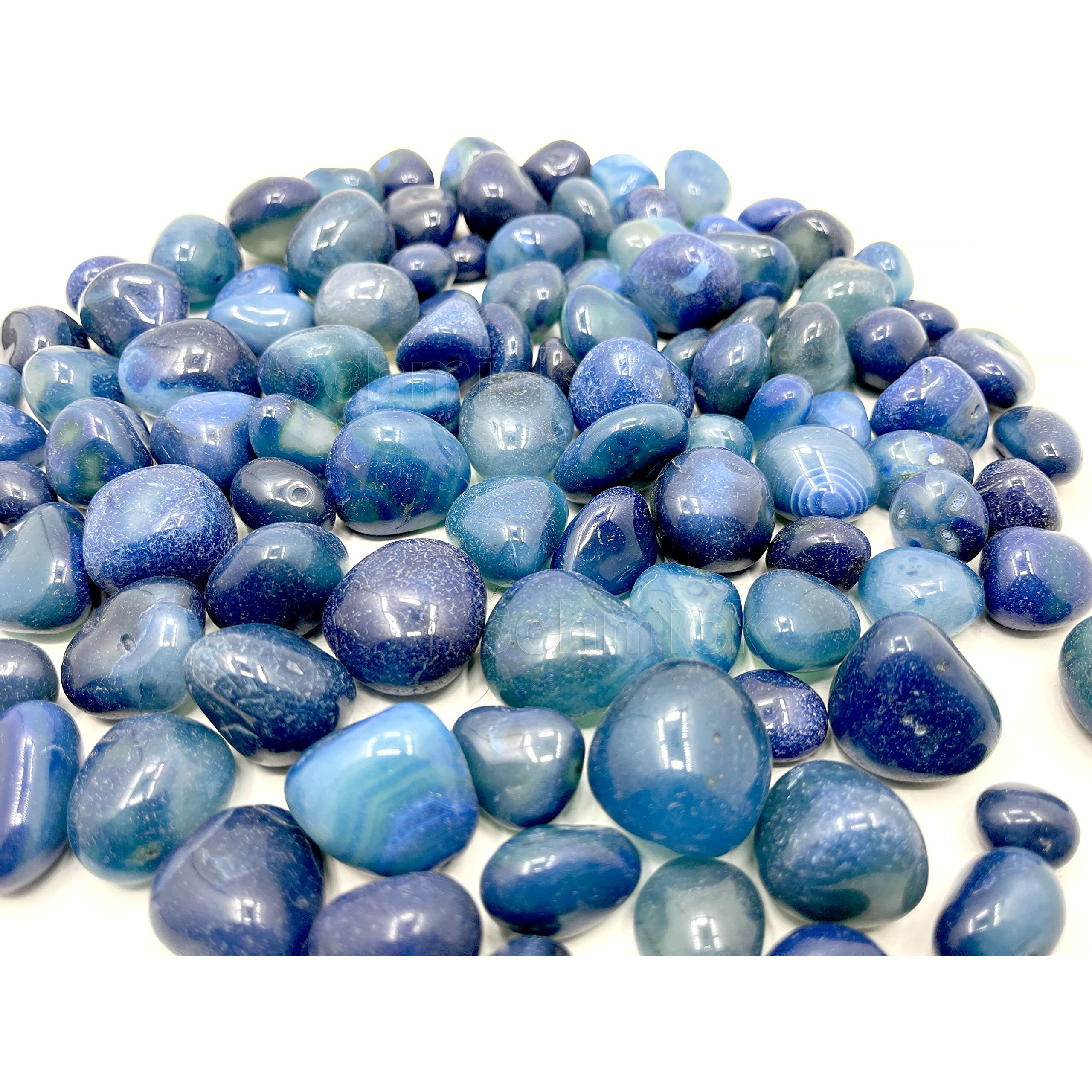 Schmick 5 Kg Blue Onyx Pebbles Stones for Decoration - Vase Fillers Decorative Pebbles Stones - Pebbles for Table and Home Decor (4.9 Kgs, Blue Onyx)