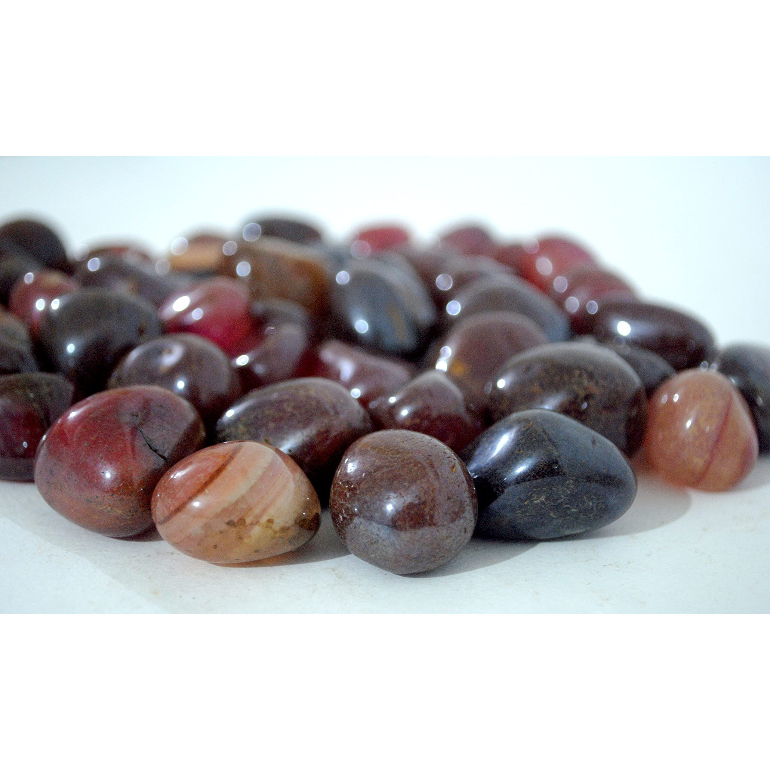 Schmick 3 Kg Maroon Onyx Pebbles Stones for Decoration, Home Table Decor - Decorative Stones and Pebbles, Vase Fillers Stones (3 Kg, Maroon Onyx)