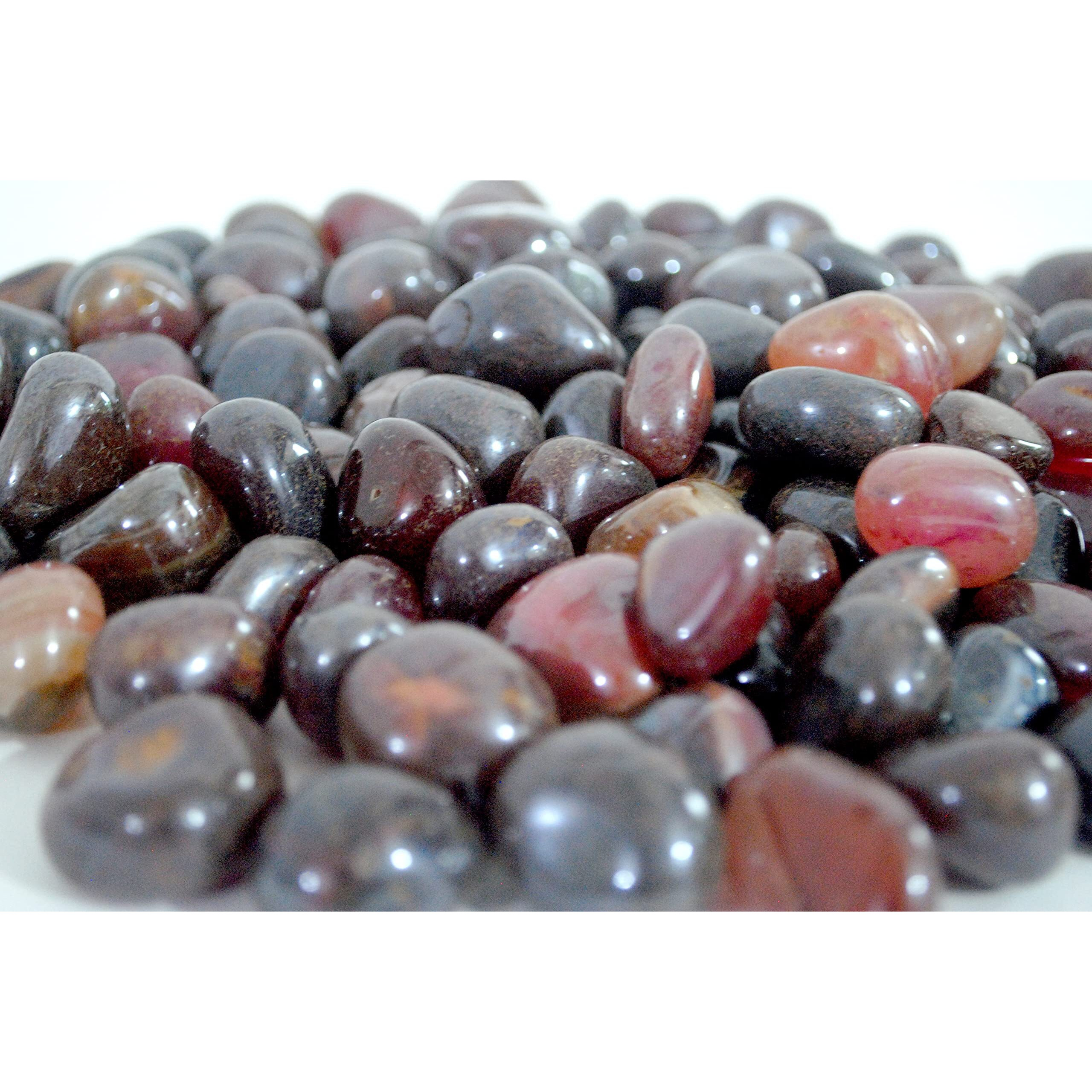 Schmick 3 Kg Maroon Onyx Pebbles Stones for Decoration, Home Table Decor - Decorative Stones and Pebbles, Vase Fillers Stones (3 Kg, Maroon Onyx)