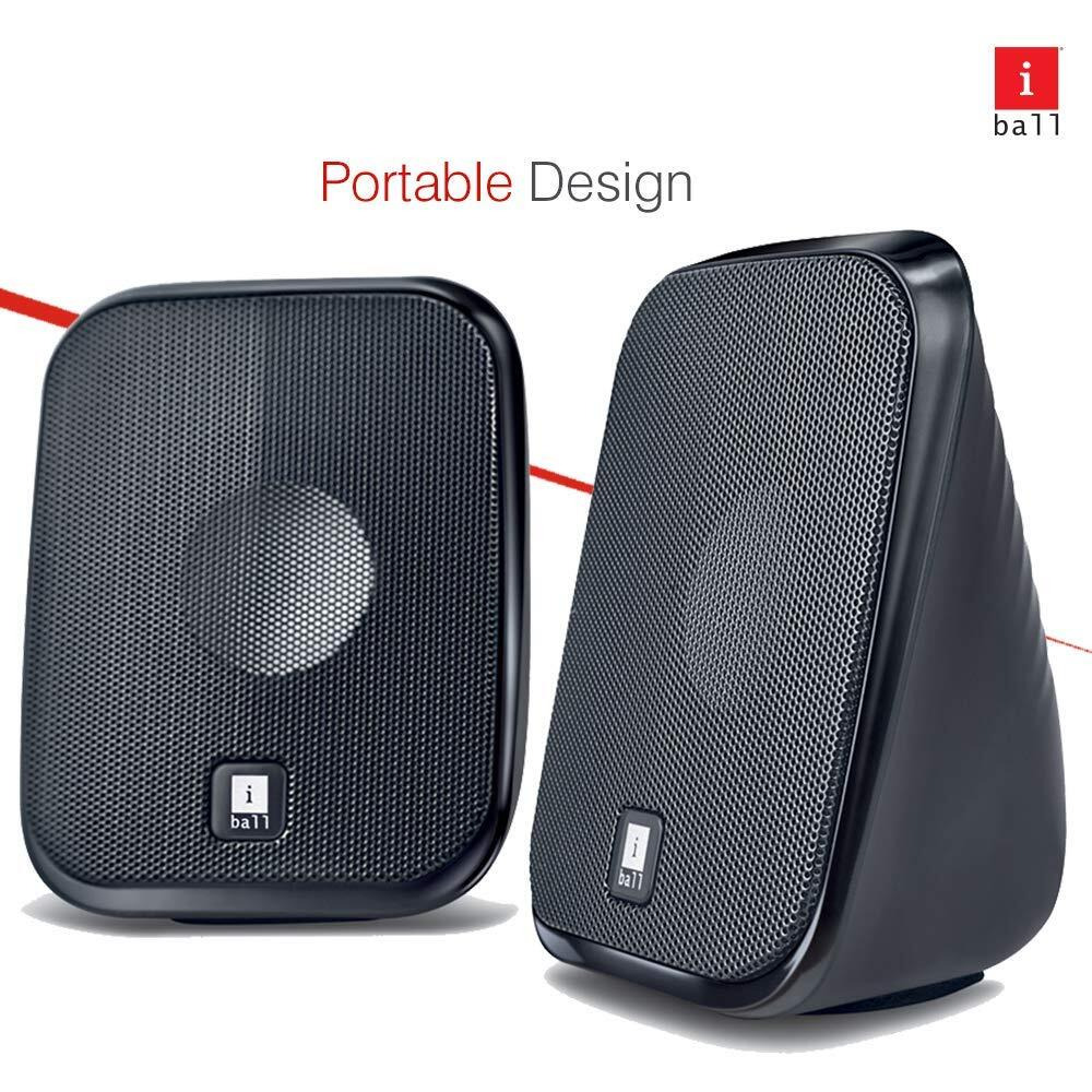 iBall Decor 9-2.0 USB Powered Computer Multimedia Speakers with in-line Volume Controller, Ultra Portable and Elegant Design,IStereo sound I Clear and Detailed Sound I - Black