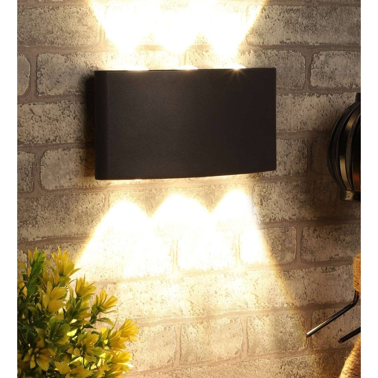 ESS EMM Wall Lights - 6W IP65 Waterproof Wall Lamp 2 Way Exterior Wall Light for Decor | Up Down Light for Balcony | Outdoor Wall Lights for Elevation,Garden & Patio Lights -(Warm White)-Pack of 1