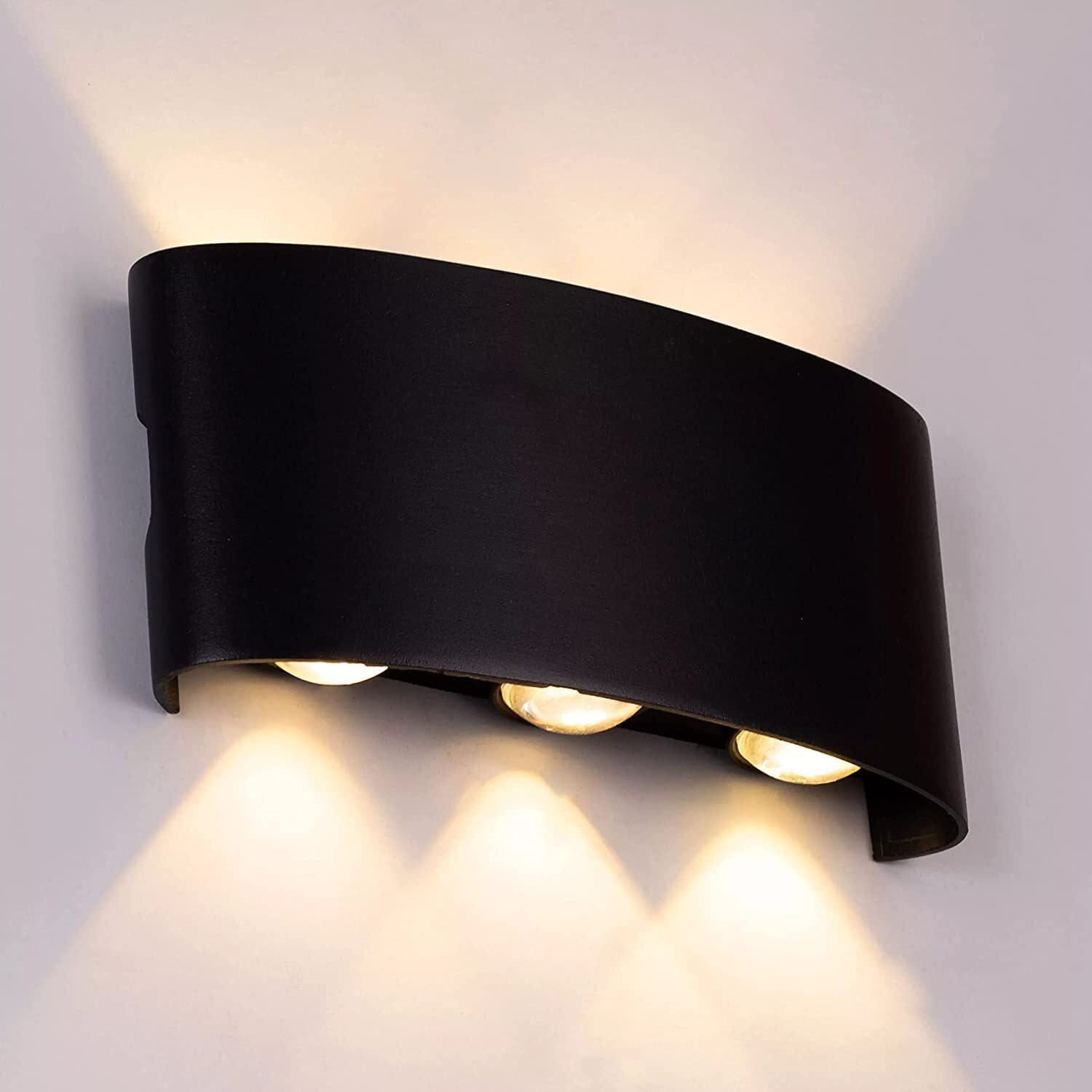 ESS EMM Wall Lights - 6W IP65 Waterproof Wall Lamp 2 Way Exterior Wall Light for Decor | Up Down Light for Balcony | Outdoor Wall Lights for Elevation,Garden & Patio Lights -(Warm White)-Pack of 1