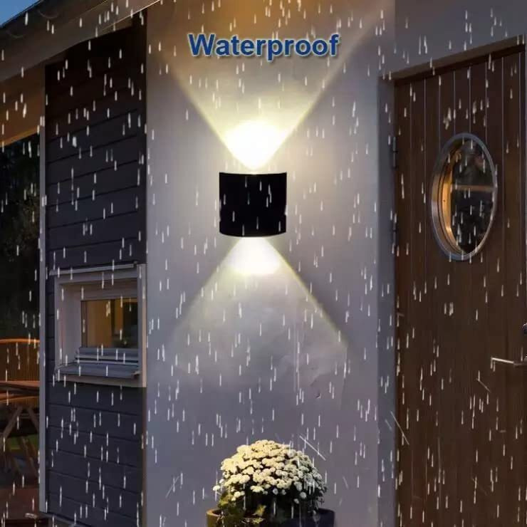 ESS EMM Wall Lights - 2W IP65 Waterproof Wall Lamp 2 Way Exterior Wall Light for Decor| Up Down Light for Balcony | Outdoor Wall Lights for Elevation,Garden & Patio Lights -(Warm White)-Pack of 2
