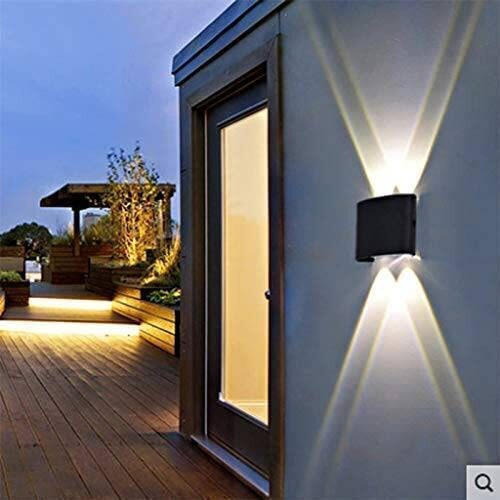 ESS EMM Wall Lights - 4W IP65 Waterproof Wall Lamp 2 Way Exterior Wall Light for Decor | Up Down Light for Balcony | Outdoor Wall Lights for Elevation,Garden & Patio Lights -(Warm White)-Pack of 2