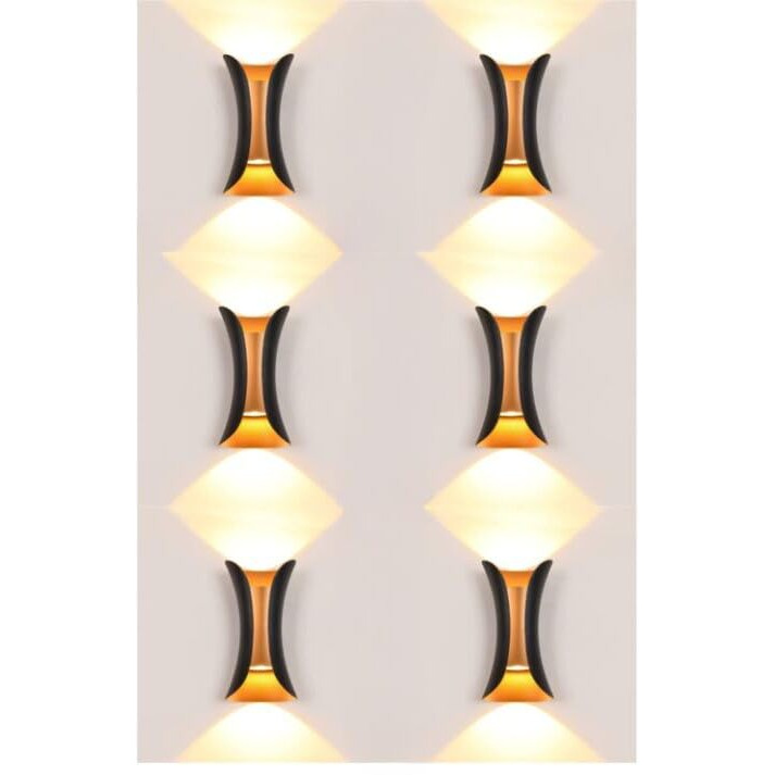 ESS EMM Wall Lights - 10W IP65 Waterproof Wall Lamp 2 Way Exterior Wall Light for Decor| Up Down Light for Balcony | Outdoor Wall Lights for Elevation,Garden & Patio Lights -(Warm White)-Pack of 6