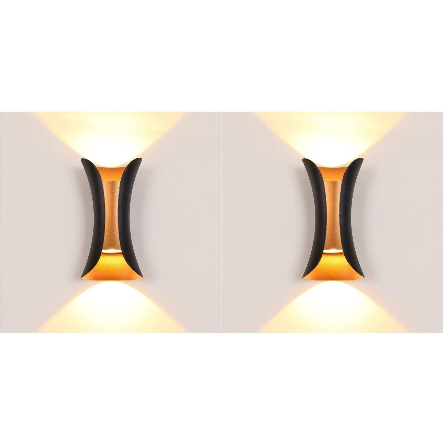 ESS EMM Wall Lights - 10W IP65 Waterproof Wall Lamp 2 Way Exterior Wall Light for Decor| Up Down Light for Balcony | Outdoor Wall Lights for Elevation,Garden & Patio Lights -(Warm White)-Pack of 2