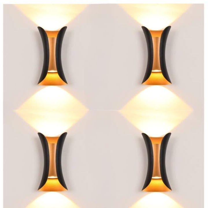 ESS EMM Wall Lights - 10W IP65 Waterproof Wall Lamp 2 Way Exterior Wall Light for Decor| Up Down Light for Balcony | Outdoor Wall Lights for Elevation,Garden & Patio Lights -(Warm White)-Pack of 4