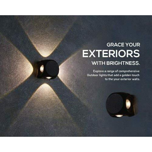 ESS EMM Wall Lights - 12W IP65 Waterproof Wall Lamp  4 Way Exterior Wall Light for Decor| Up Down Light for Balcony | Outdoor Wall Lights for Elevation,Garden & Patio Lights -(Warm White)-Pack of 1