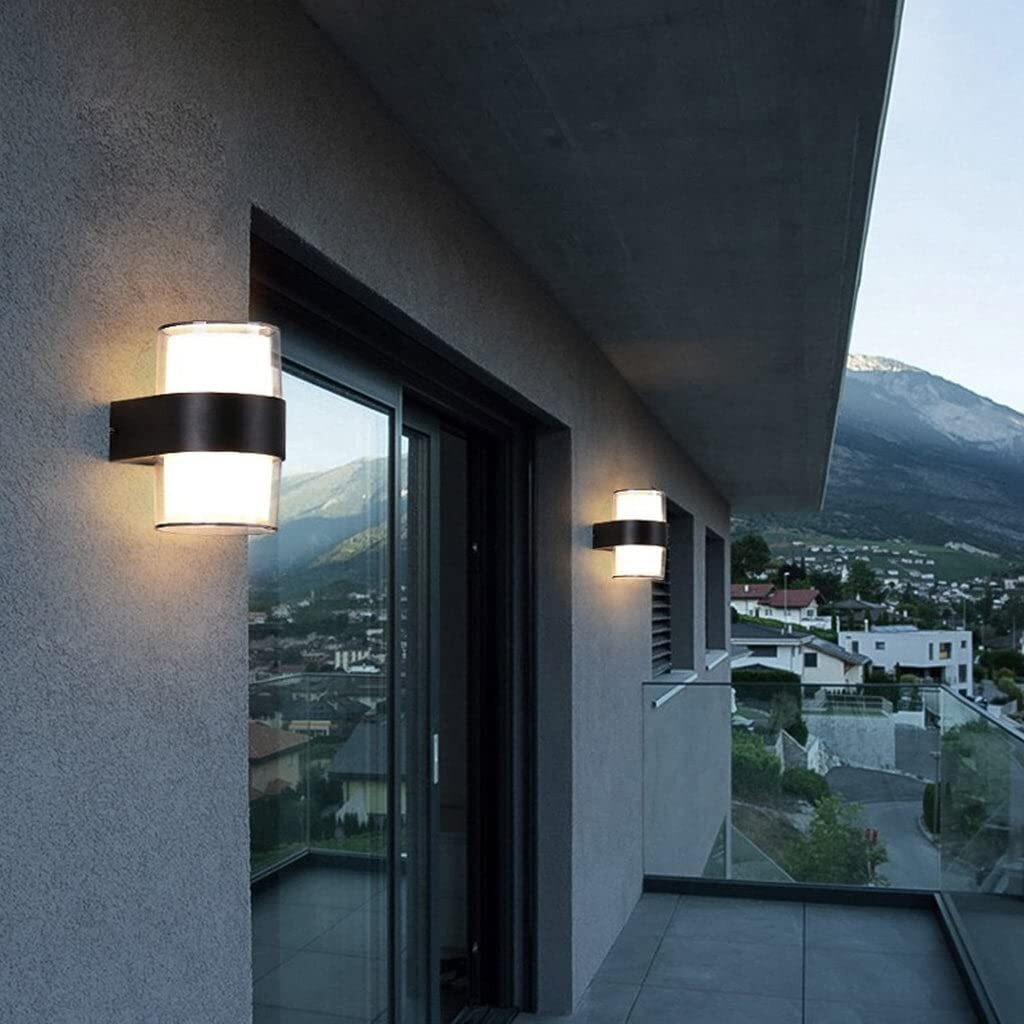ESS EMM Wall Lights - 10W IP65 Waterproof Wall Lamp 2 Way Exterior Wall Light for Decor| Up Down Light for Balcony | Outdoor Wall Lights for Elevation,Garden & Patio Lights -(Warm White)-Pack of 4