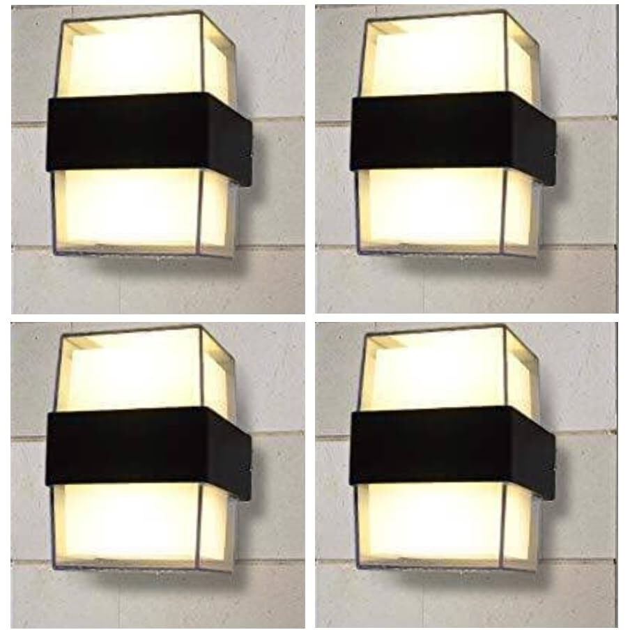 ESS EMM Wall Lights - 10W IP65 Waterproof Wall Lamp 2 Way Exterior Wall Light for Decor| Up Down Light for Balcony | Outdoor Wall Lights for Elevation,Garden & Patio Lights -(Warm White)-Pack of 4