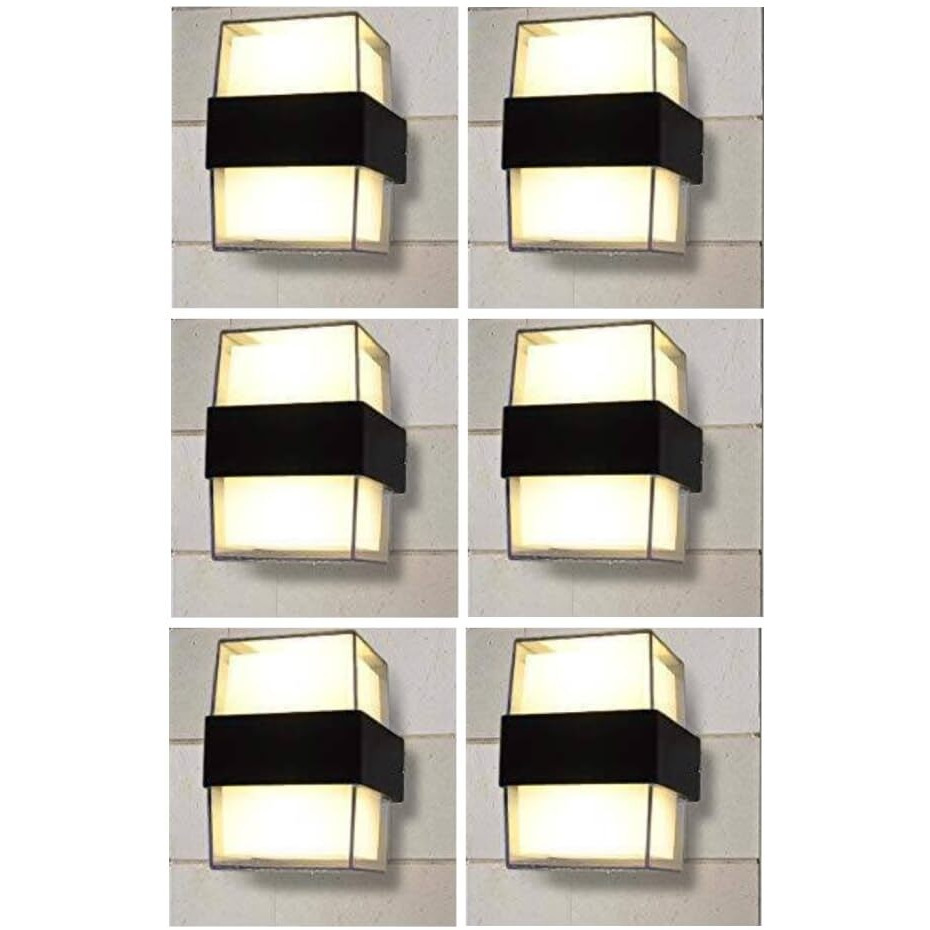ESS EMM Wall Lights - 10W IP65 Waterproof Wall Lamp 2 Way Exterior Wall Light for Decor| Up Down Light for Balcony | Outdoor Wall Lights for Elevation,Garden & Patio Lights -(Warm White)-Pack of 6