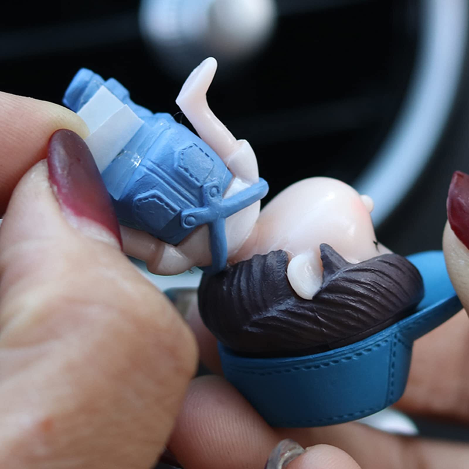 wolpin Plastic Car Decor For Car Dashboard Love Couple Car Interior Decoration Accessories Decorative Showpiece For Desk Decoration, Cute Couple, Pack of 1