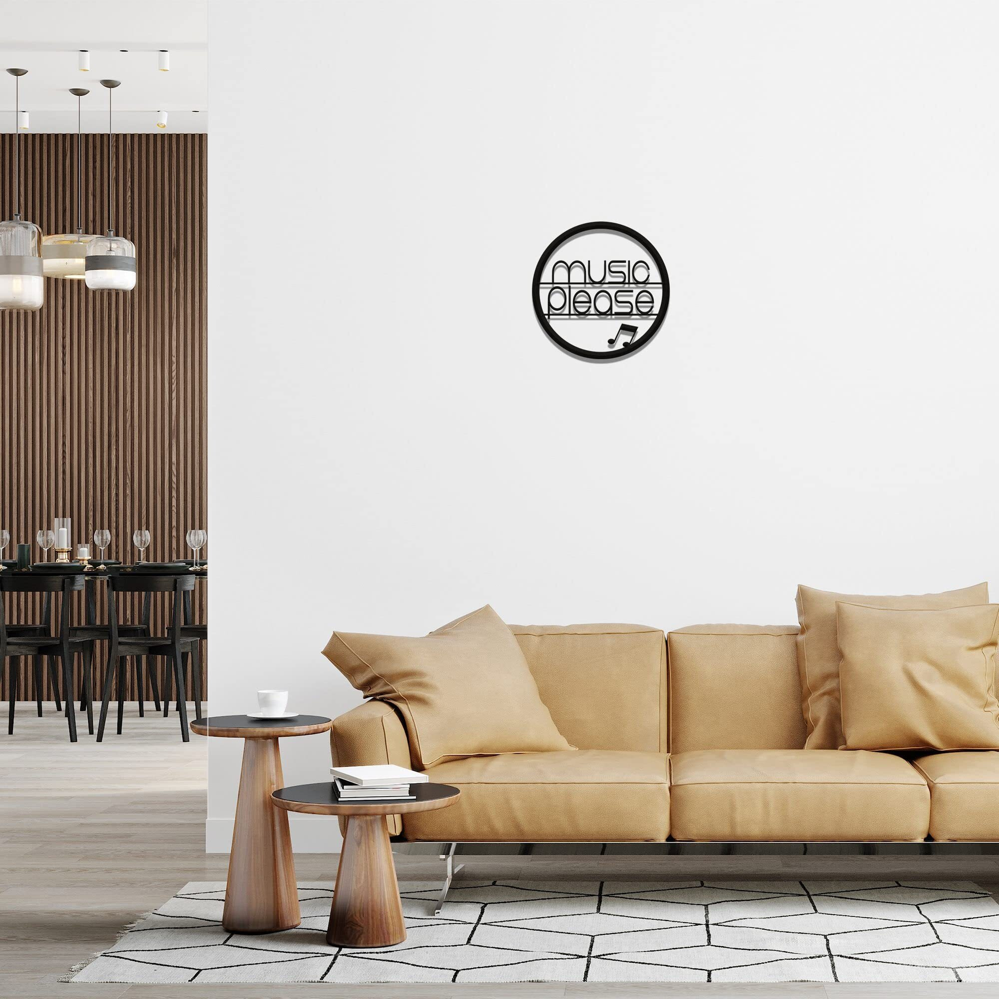 Artvibes Music Please Designer Wood Wall Hanging for Home Wall Decor | Decorative Items for Living Room | Wooden Hangers for Home Decoration | Modern Decoration Item (WH_3417N)