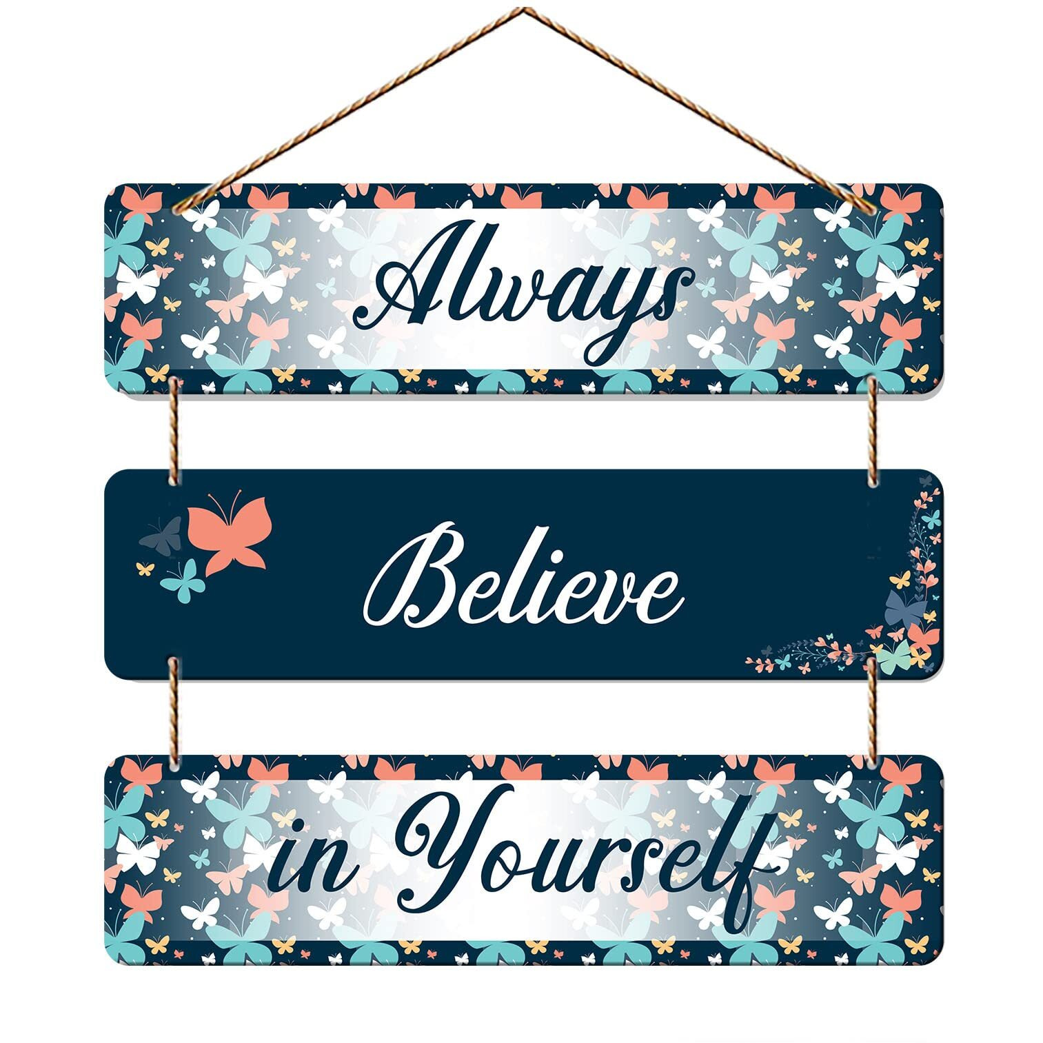Artvibes Always Believe in Yourself Quote Wooden Wall Hanger for Home Decor | Office | Gift | Bedroom | Living Room | Artwork Ornaments Hanging for Home Decoration (WH_5311N)