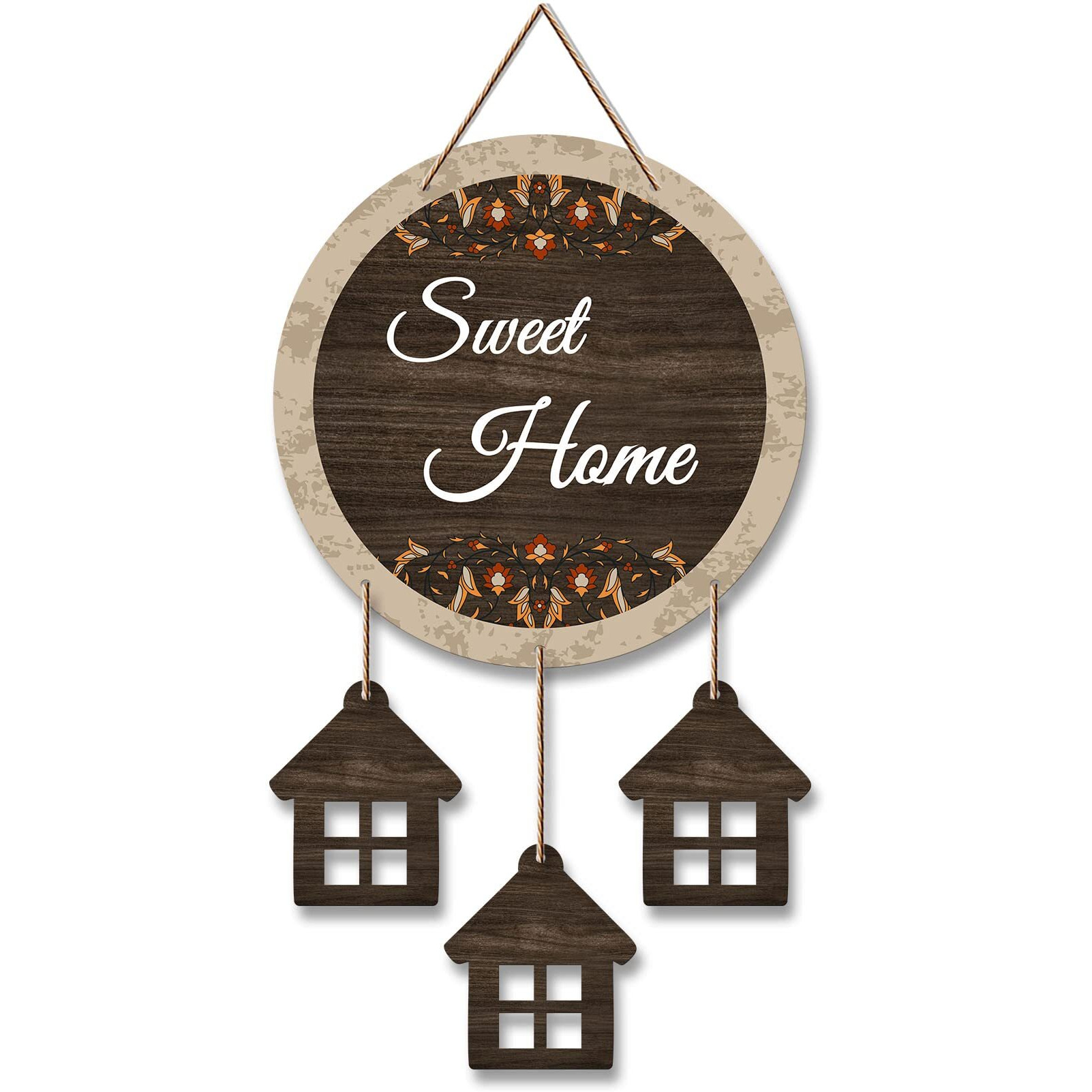 Artvibes Sweet Home Wooden Wall Hanging Decoration Items for Home | Gifts | Wooden Wall Hanger | Mdf Wall Decoration for Living Room | Artworks Wall Hangings | Modern Decor Items (WH_7209N)