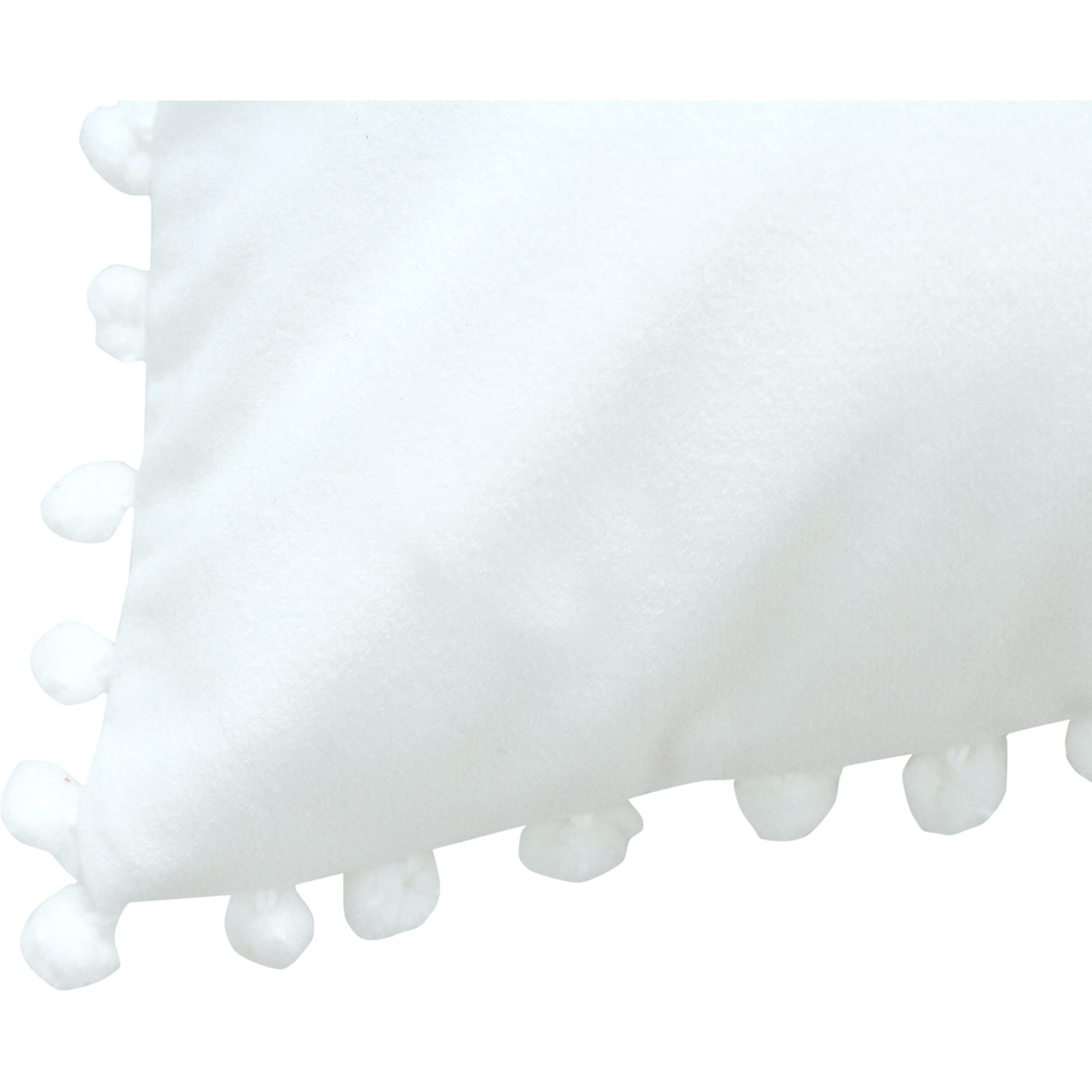 Amazon Brand  Umi Velvet Pompom Cushion Cover 20x20 Inch - Set of 2 Large Square Throw Pillow Covers for Sofa Living Room or Home Decor in White Color
