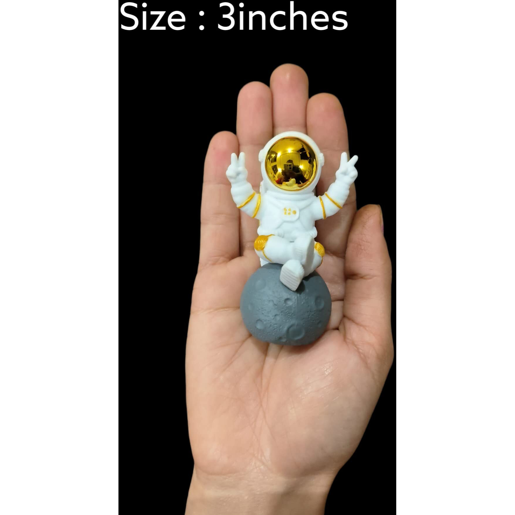 Street27 Cute Outer Space Astronaut Figurine Action Figure Toys Statue for Showpiece Home Living Room Decor Office Desktop Decoration Car Dashboard, Kids Birthday Party Gift, Resin