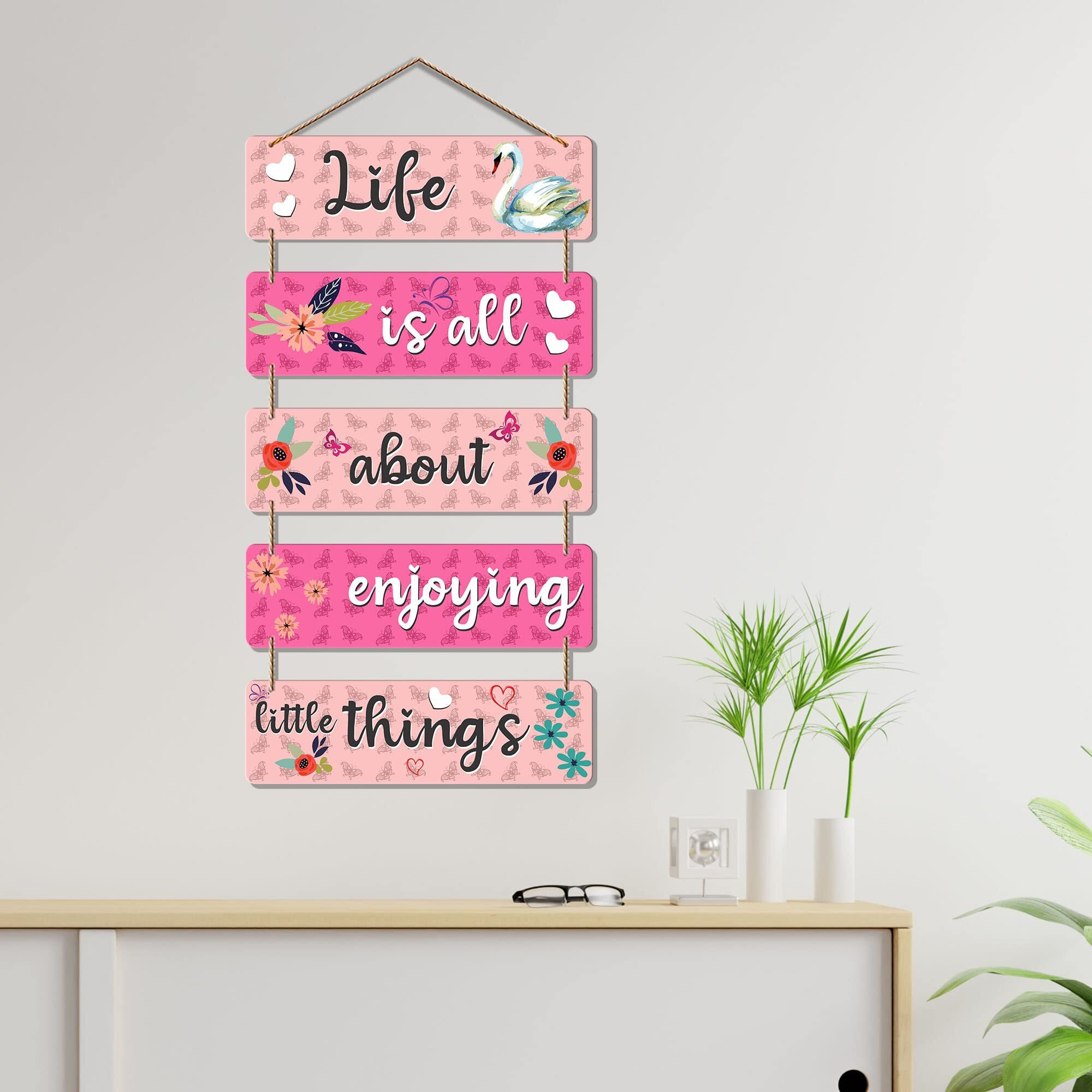 Artvibes Welcome Home Quote Decorative Wall Wooden | Hanging Decor items for Livingroom | Hall Entrance | Stylish Decorations | Bedroom | Special Unique (WH_6210N)