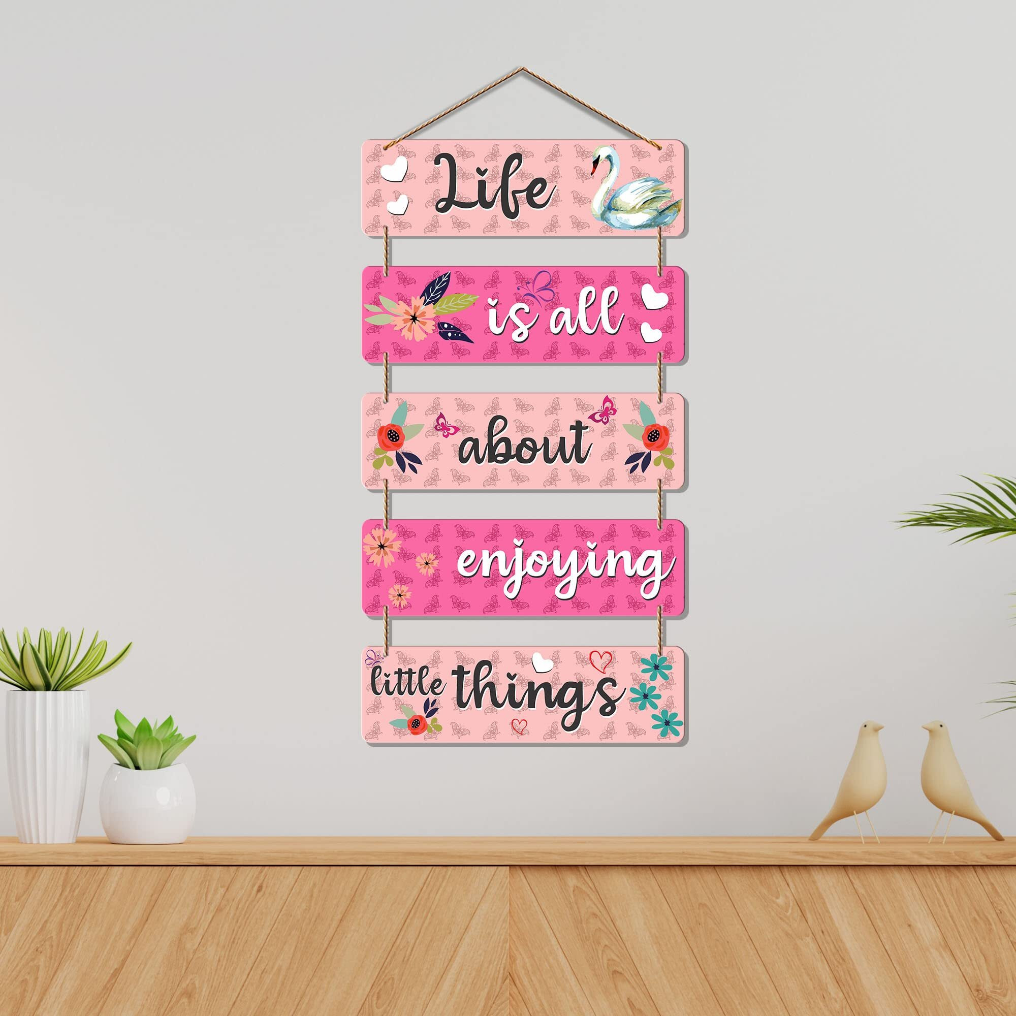 Artvibes Welcome Home Quote Decorative Wall Wooden | Hanging Decor items for Livingroom | Hall Entrance | Stylish Decorations | Bedroom | Special Unique (WH_6210N)