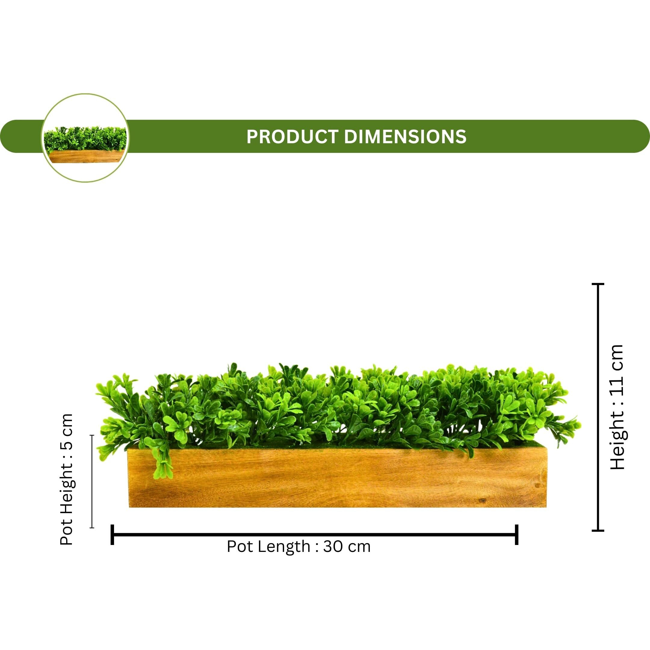 fancymart Artificial Gardenia Plant Bunch in Wood Planter, Home and Office Decor Plants for Decoration, Realistic Green Decorative for Interior, Living Room, Office Desk -8137