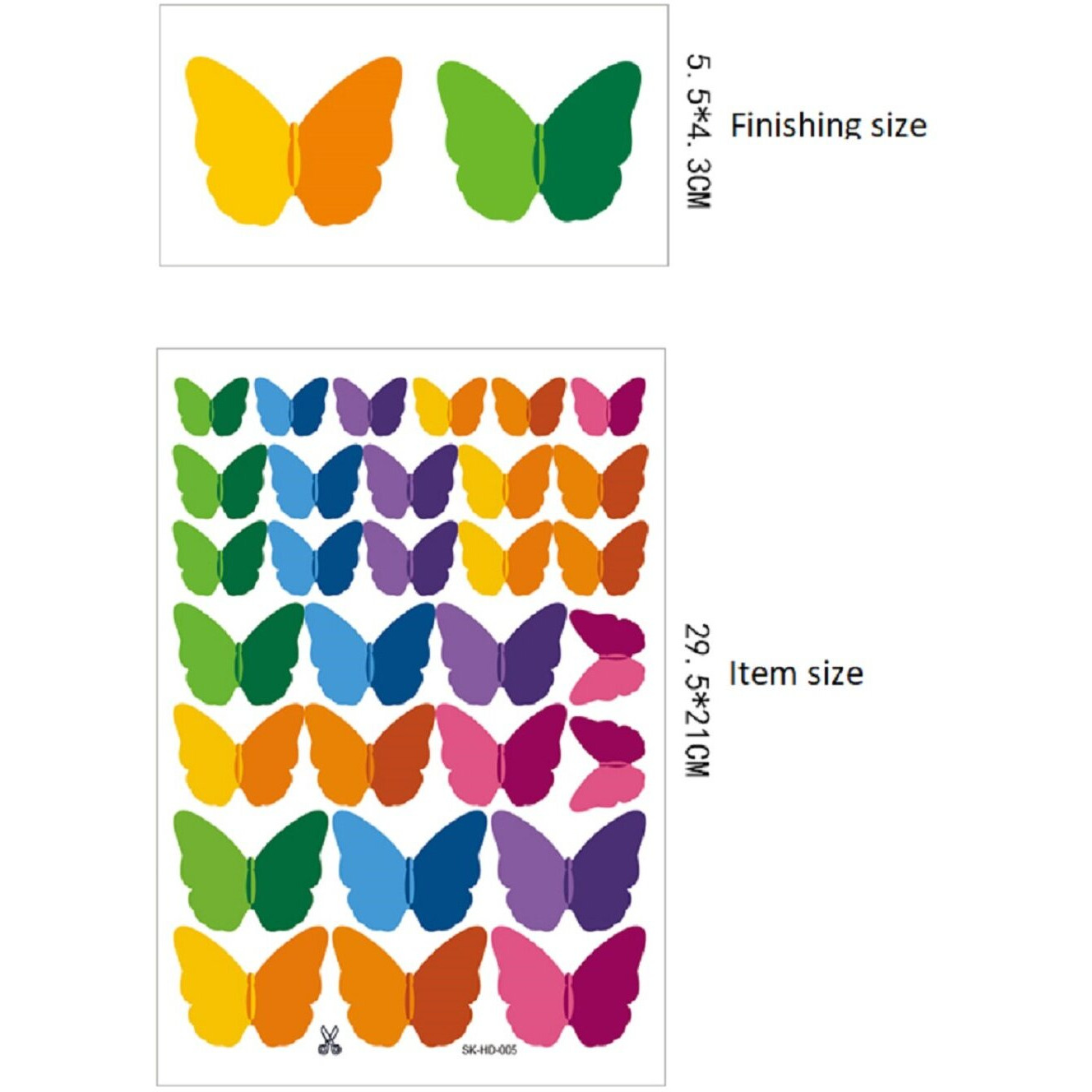JAAMSO ROYALS Multicolor butterfly stickers for wall, butterfly decoration items, butterfly stickers, butterfly wall decor, butterflies, butterflies for wall decoration (30 CM X 21 CM)
