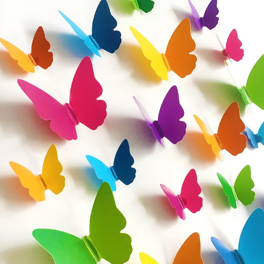 JAAMSO ROYALS Multicolor butterfly stickers for wall, butterfly decoration items, butterfly stickers, butterfly wall decor, butterflies, butterflies for wall decoration (30 CM X 21 CM)