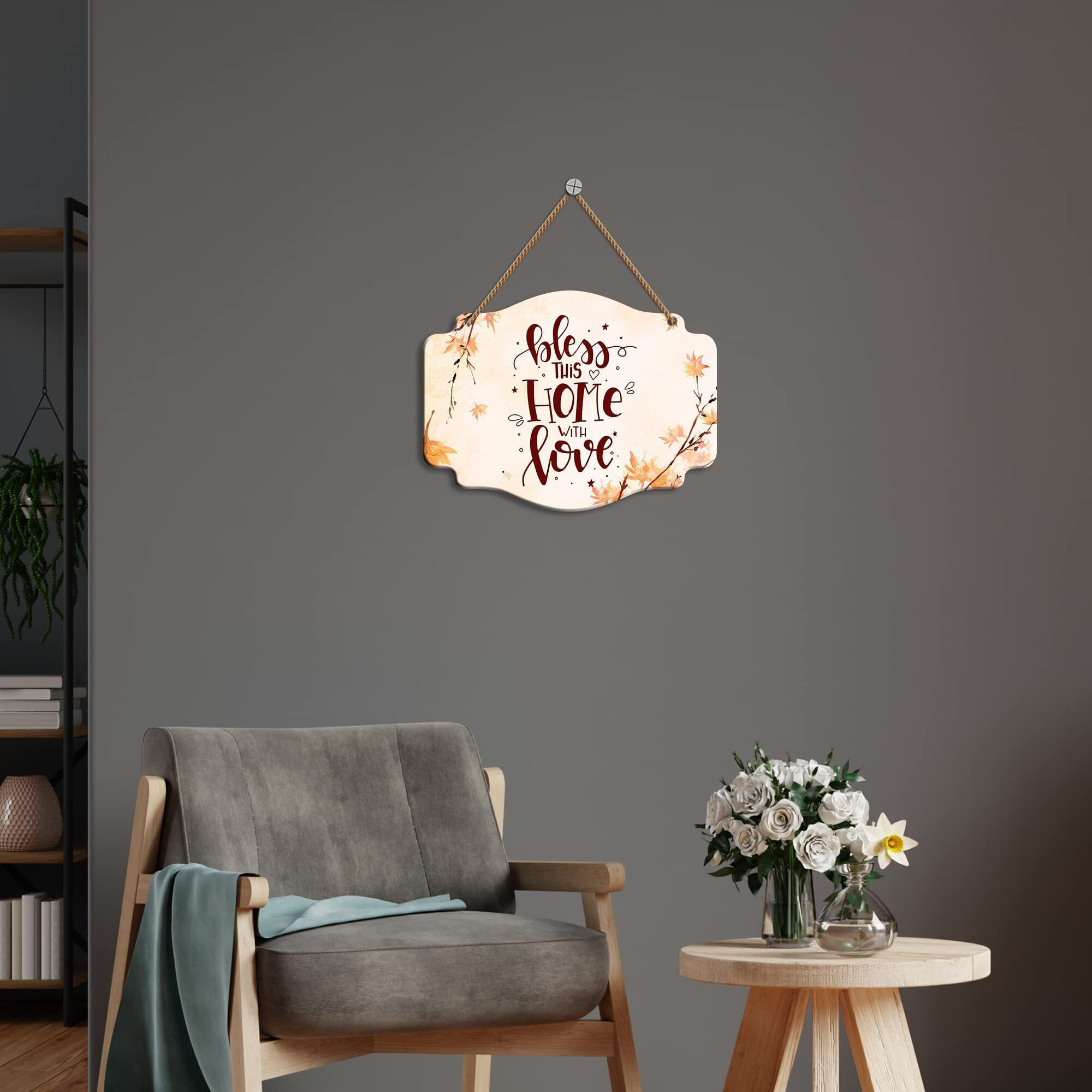 Artvibes Home Quote Wooden Wall Hanger for Home Decor | Office | Gift | Bedroom | Living Room | Wall Accents | Wall Art | Wall Hangings Home Decoration | Art Items (WH_3607N)