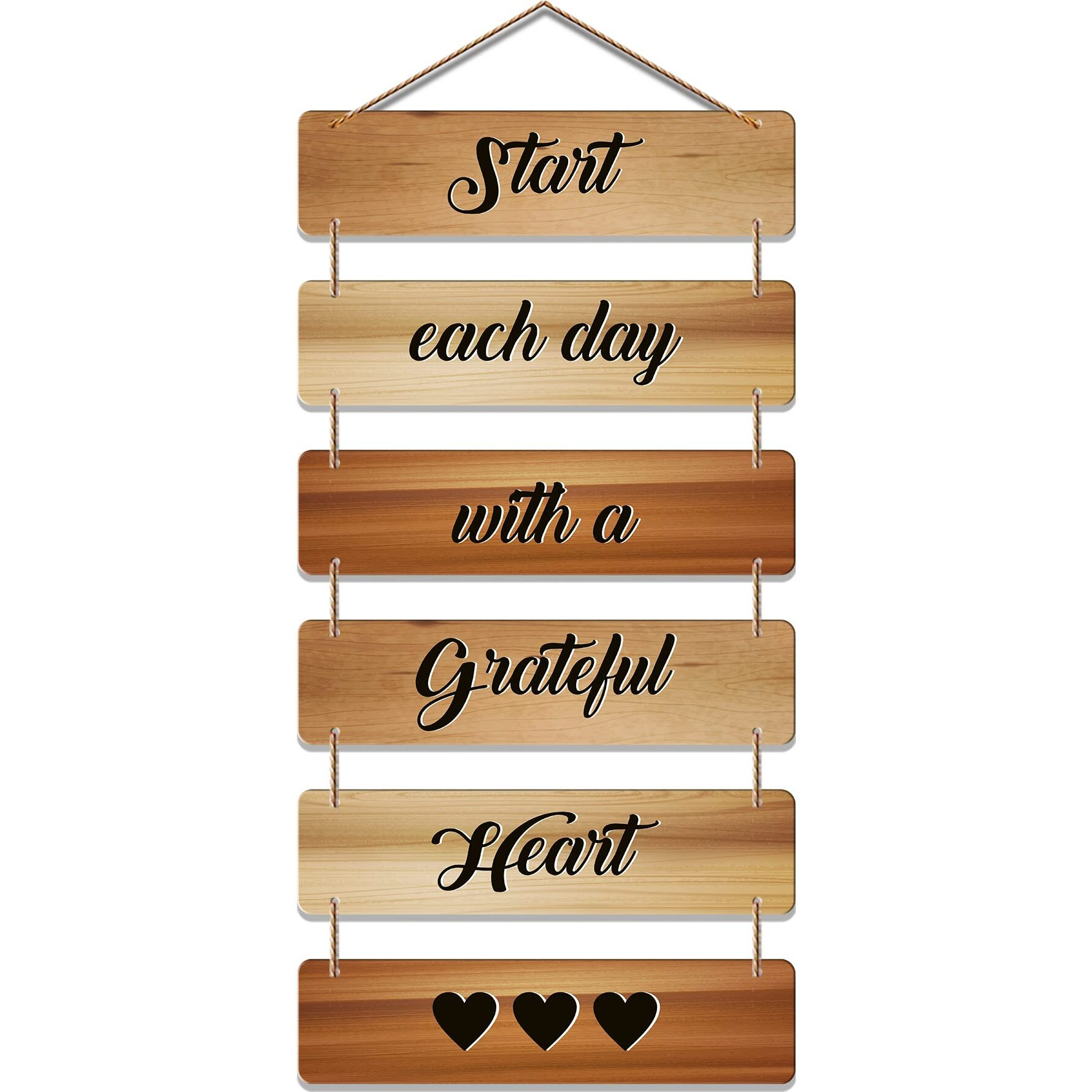 Artvibes Decorative Wall Hanging Wooden Art Decoration item for Living Room | Bedroom | Home Decor | Gifts | Quotes Decor Item | Wall Art For Hall | Mdf Wall Decoration, Set of 6 (WH_3245N)