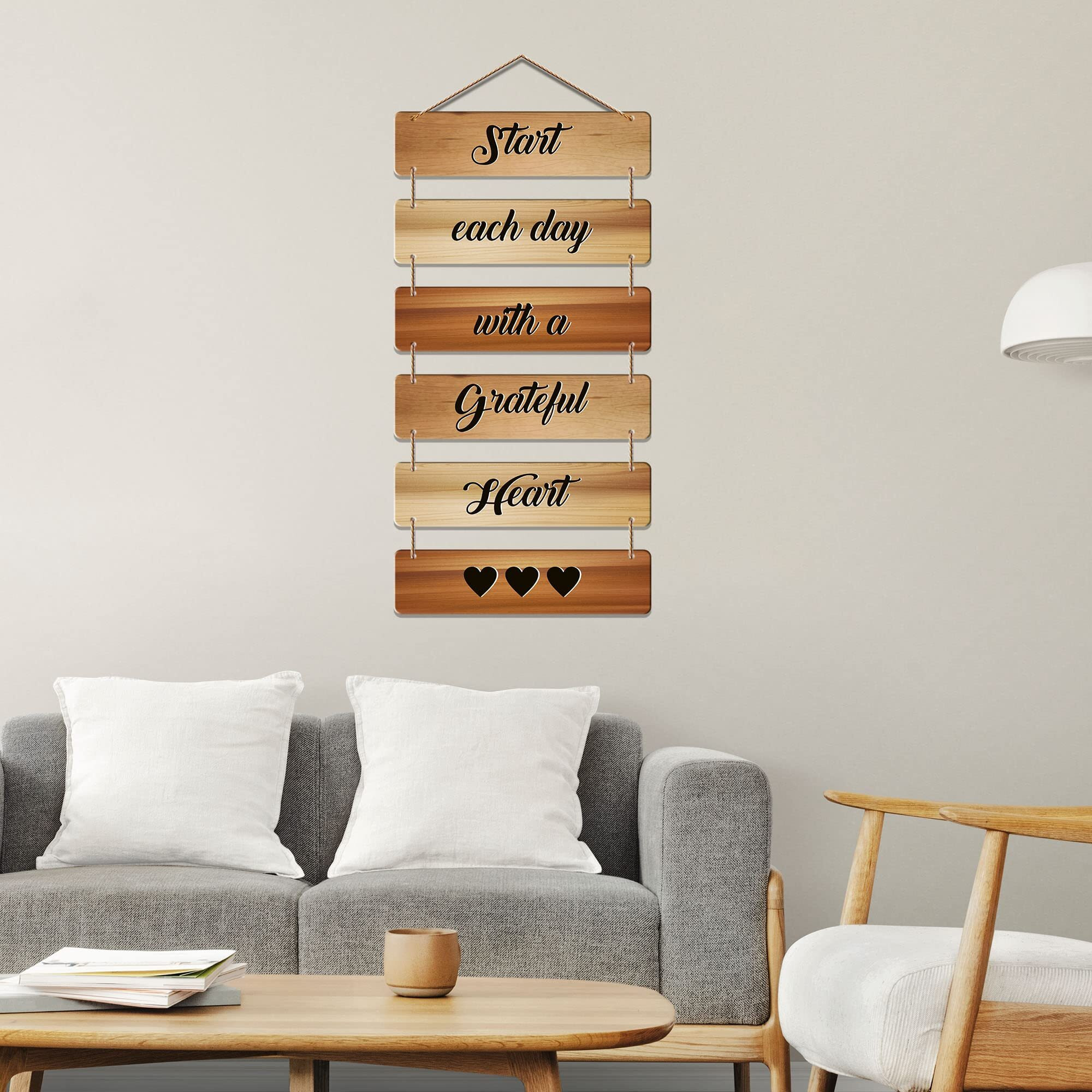Artvibes Decorative Wall Hanging Wooden Art Decoration item for Living Room | Bedroom | Home Decor | Gifts | Quotes Decor Item | Wall Art For Hall | Mdf Wall Decoration, Set of 6 (WH_3245N)