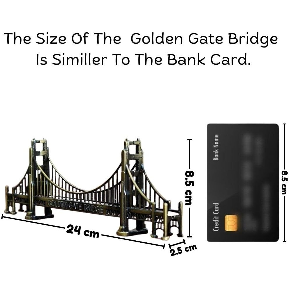 SATYAM KRAFT 1 Pc The Golden Gate Bridge Idol Statue for Decorative Showpeice for Home Decor, Living Room, Table Top, Desk Decor, Office Desk Gift for Rakshabandhan (8.5 cm) (Style 7)